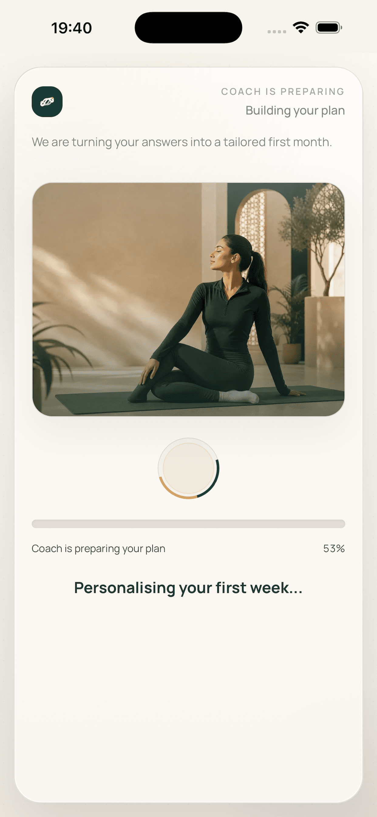 24/7 Fit plan generation loading screenshot